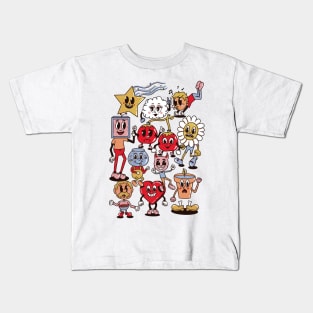 Vintage Cartoon Dudes Kids T-Shirt